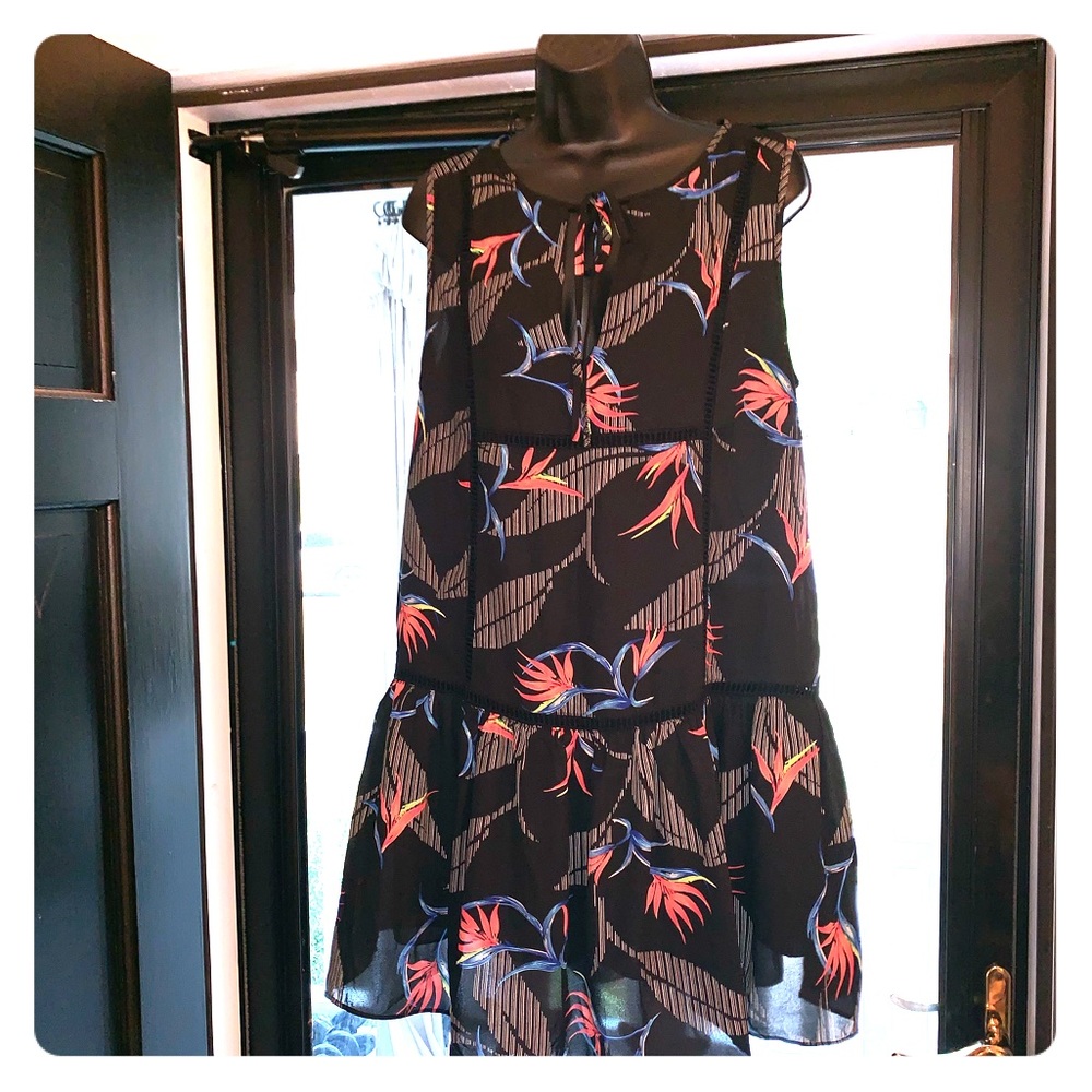 ASHER FLORAL STRIPED DRESS SIZE L
